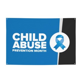 Child Abuse Prevention Awareness Month Blue Ribbon Backdrop Banner Holiday Decoration Photo Booth Background Tapestry Decor Supplies For Party Home Office 47 * 71 Inches