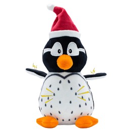 CneeeeeB Dog Toys Squeaky Interactive Puppy Teething Chew Toy Stuffed PP Cotton Crinkle Sound Paper Tail,Penguin Shape for Large Medium Small Breeds Indoor Outdoor Play