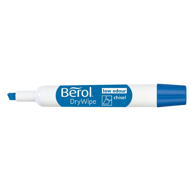 Berol Dry Wipe Whiteboard Marker Pens Chisel Tip Assorted Colours