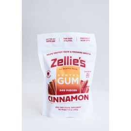 Zellie's | 100% Xylitol Sugar Free Chewing Gum (Cinnamon, 240 Count (Pack of 1))