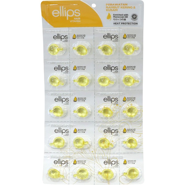[Japan Limited Edition] Ellips Hair Oil, Clear Yellow, Sheet Type, 20 Tablets