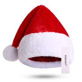 KONVINIT Xmas Hat Christmas Hat for Kids Deluxe Plush Childrens Santa Hat Costume Christmas Ornaments,size for Children