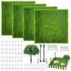 TOPJOWGA Artificial Grass Miniature Garden, Pack of 14 Miniature Garden