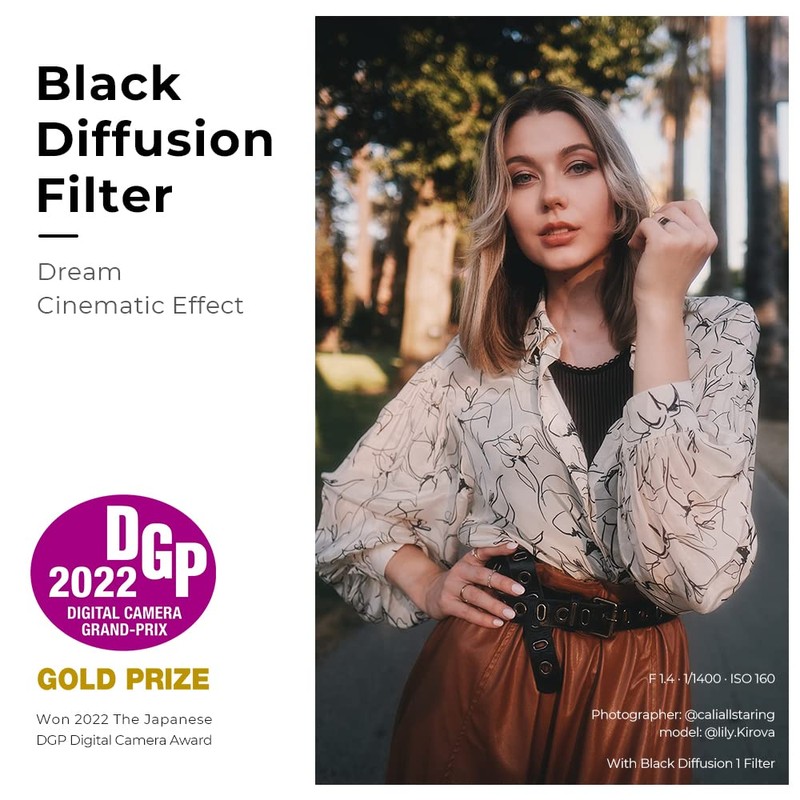 K&F Concept 49mm Black-Mist 1/2 Diffusion Filter Soft Glow Cine