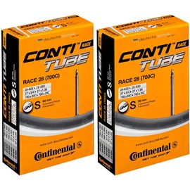 Continental Race 28 700 x 20-25c Road Bike Inner Tubes - 80 mm Presta Valve (Pair) - with Free Ano Adapters