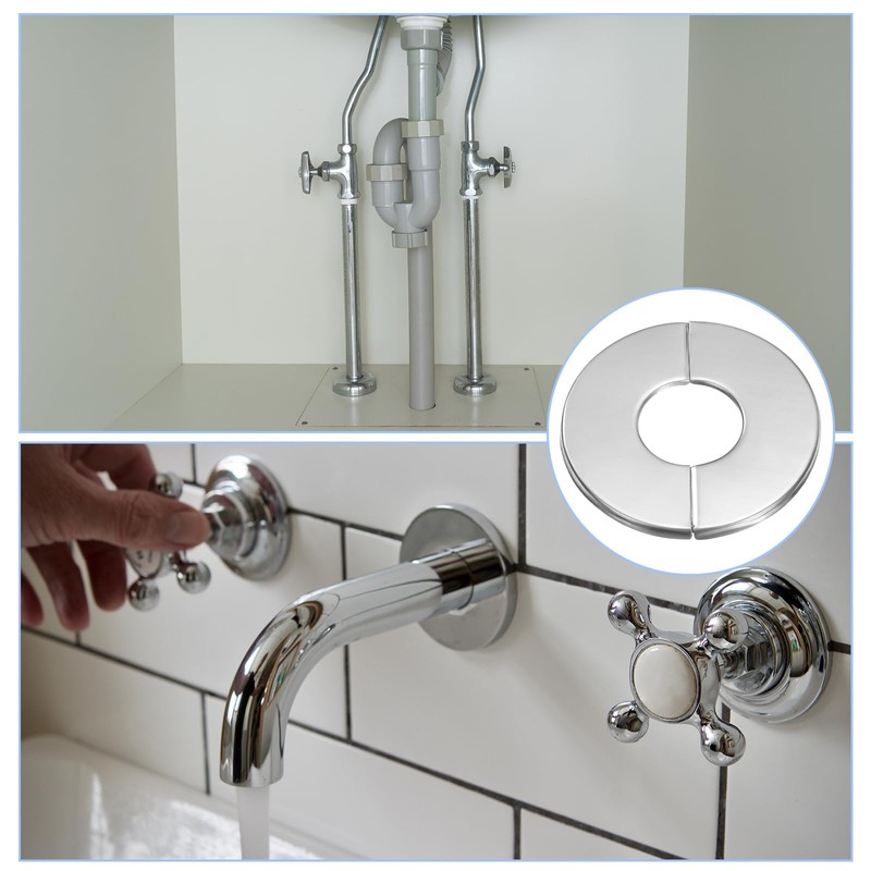 HARFINGTON 4pcs Wall Split Flange 1.02" (26mm) Stainless Steel Round