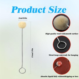 Amazleer Pack of 30 Wool Daubers Ball Brushes, Leather Dyeing Tool with 15 cm Metal Handle, Perfect for Leather Dyeing, Crafts and Gluing (30)