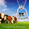 DAYLINLOVE Cow Necklace 925 Sterling Silver Cow Heart Shape Mom