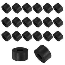 M METERXITY 20-Pack Rubber Spacer 0.39" ID 1.38" OD 0.59" Thick Neoprene Anti Vibration Pads Round Isolation Washers Bushings for Cars/Boats/Home/Machinery, Shock Noise Reduction Pads [Black]