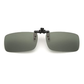 SEIWEI Polarized Clip-on UV Protection Sunglasses Flip Up Rimless Sunglasses Anti-Glare Driving Glasses for Women Men, Blacksh Green, Medium