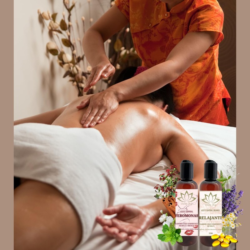 Dúo De Aceites Orgánicos Para Masaje Corporal Con Vitamina E