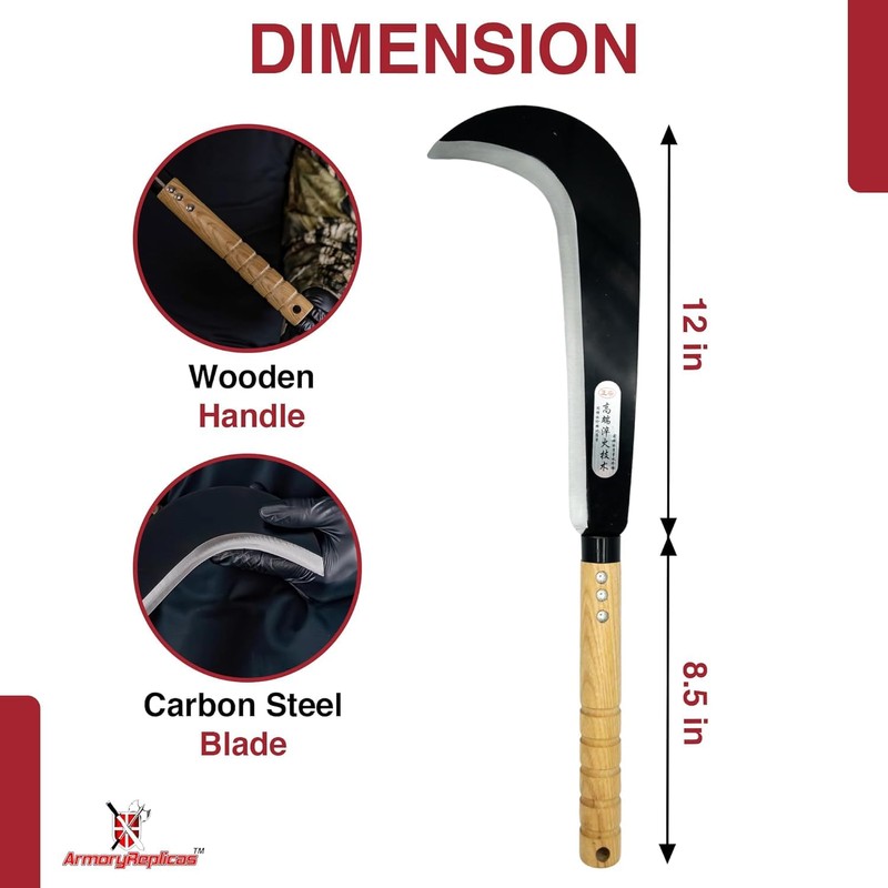 Slasher Crescent Machete | Outdoor Agriculture Bamboo Long Sickle Scythe