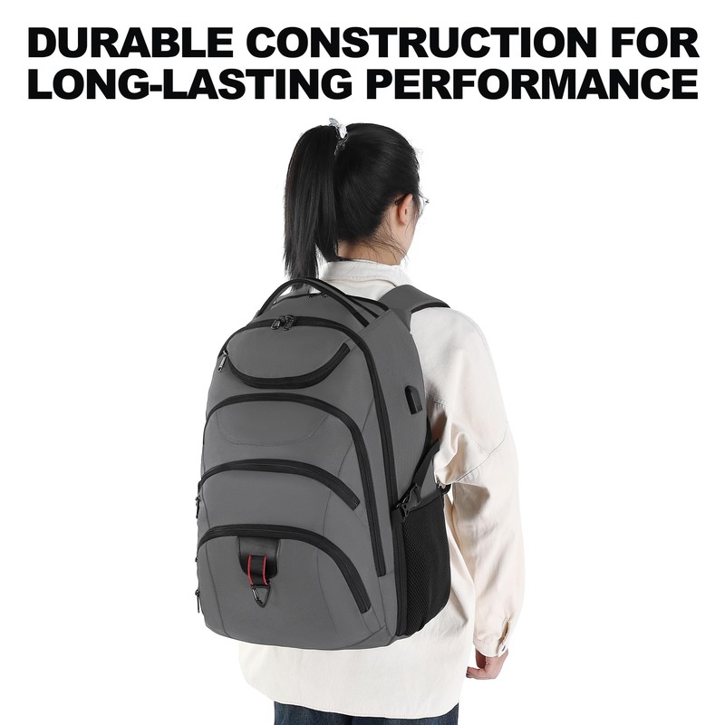 Boavan Rolling Backpack,Wheeled Backpack (Grey)