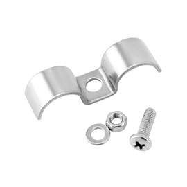 QWORK Stainless Steel Double Line Clamp, 12 Pack 5/8" Fuel Lines Clips with Mounting Screws