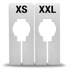 discount sizing Rectangle Size Dividers - Package of 40 - Sizes (XXS-XXXL) (White with Black Print)