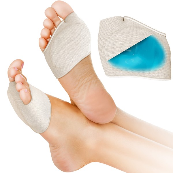Medipaq® Metatarsal Gel Protector Cushion Pads - 1 Pair of UK Size 7-12 Metatarsal Pads for Women & Men - Ball of Foot Cushion Pads for Heels - Gel Foot Pads for Heels - Mortons Neuroma Pads
