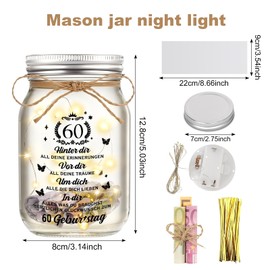 Colexy LED Bottle Light Money Gifts Birthday 60th Gifts 60th Birthday Woman Man Birthday Packaging with Wish Paper 60th Birthday Gift Money Light Bottle Cool Gift Ideas