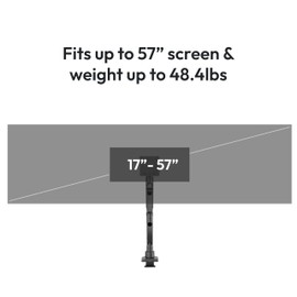 Pixio PS2S Titan Black Premium Single Monitor Arm Ultrawide Heavy-Duty Stand fits up to 57 inch Monitors Holds up to 59.4lbs VESA Compatible Integrated Cable Management Height Tilt Swivel Adjustable
