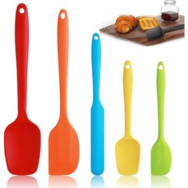 Espátula de Silicona, 5 Piezas Utensilios de Cocina para Hornear y Cocinar, Espátula resistente al calor para mezclar alimentos, para repostería y uso diario en la cocina