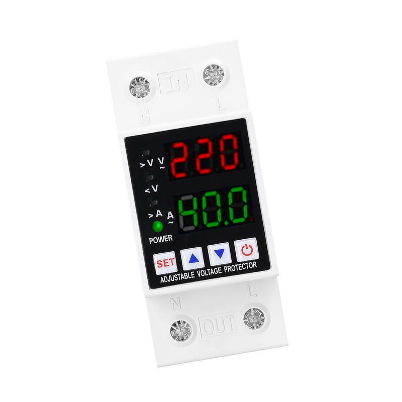 Dual Display Adjustable Voltage Protector Intelligent Over-voltage Under-voltage Over-current Protect