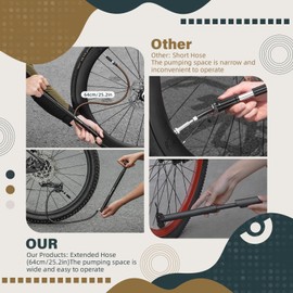 CYCLESPEED Mini Bike Pump Portable Bicycle Pump, Aluminum Alloy 160PSI Floor Bike Pump Fits Presta And Schrader Valves, Lightweight Air Bike Tyre Pump for Road Mountain Bike Balls