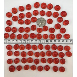 LiFschal 200G(0.45LB) Flat Glass Marbles,Red Colour Mini Glass Gems,Flat Bottom Marble Beads,Vase Fillers Beads Decorative Glass Pebbles for Fish Tank Home Decorative,60-70PCS(0.51"-0.71")