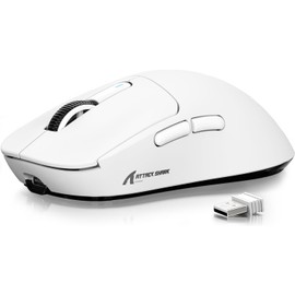MANBASNAKE ATTACK SHARK X3 Wireless Gaming Mouse, 49g Ergonomic Computer Mouse, Triple Modes PAW3395 26K DPI Optical Sensor, 200h Battery Life, Programmable Buttons, Gaming Accessories for PC/Laptop/Mac (White)