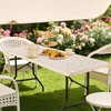 Smiry Heavy Duty Vinyl Fitted Tablecloths for 6 Foot Rectangle