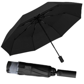 Amexo Umbrella Storm Proof Automatic Open and Close Pocket Umbrella Inverted Umbrella 20 Ribs for Men and Women Compact Umbrella Diameter 106 cm Black, black