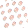 Simple French Blue Green Edge Nail Press on Nails Short
