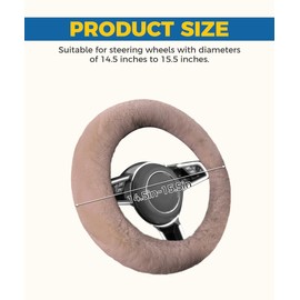 iolory Car Steering Wheel Cover,Anti-Slip Universal Warm Plush Furry Steering Wheel Cover for Women,Comforting and Luxurious,Protector for 14.5-16 Inch Diameter Wheels,Fit for Most Vehicles (Coffee)
