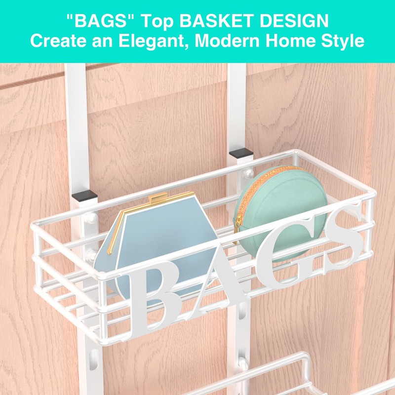 HapiRm Over Door Purse Organizer - Adjustable Purse Storage Rack