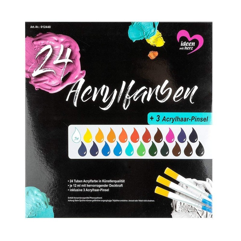 Ideen mit Herz Acrylic Paint Set with 24 Tubes of
