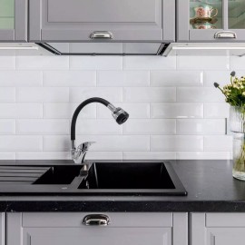 CNX Mezcladora Monomando Con Cuello Flexible Negro