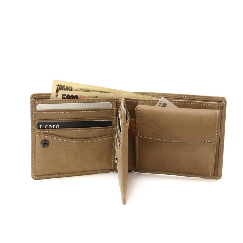 Corvo 8LO-9931 Men's Bifold Wallet with Coin Purse, Khaki