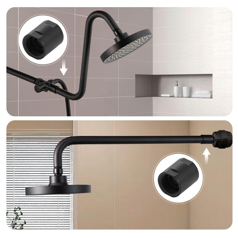 OFFO Shower Pipe Fitting, Brass Converter Adapter, G1/2 x G1/2