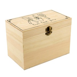 Santa Barbara Design Studio Seed Storage Box with 4 Dividers Wooden Storage Organizer, 7.75" L x 4.5" W x 5.5" H, Live Love Grow