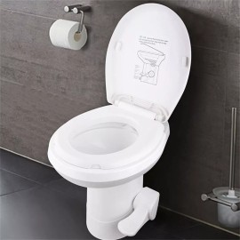 Unbranded 20" RV Camper Toilet Gravity Flush Toilet Foot Pedal Home Caravan Travel Camping