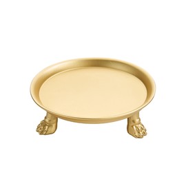 khtumeware 1 Pack 100% 4.5 Inch Solid Brass Gold Clawfoot Candle Dish - Pedestal Dish - Candle Holder - Jewelry Holder - Perfect for Wax Candles, Rings, and Trinkets