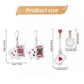 Poker Earrings for Women, Beautiful Aces Poker Stud Earrings, Hypoallergenic Hearts Ace Earrings, Funny Earrings, Jewellery Gift for Earrings, Festival, Party Decoration, Alloys