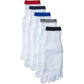 Iashi Healing Foot Women's Walking & Sports Cushion, Soles, 5 Toe Socks, Set of 5 Pairs, Set of 5 pairs (1 each of 5 top colors)