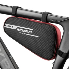 ROCKBROS Bicycle Bag, Bicycle Frame Bag, Triangle Bag, For Road Bikes, 3.1 gal (1.2 L) Capacity, Does Not Hit Your Knees, Small Compartments, Storage Capacity