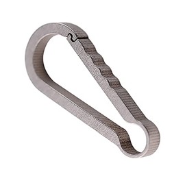 SENEISE EDC Key Chain, Locking Carabiner 1PCS Titanium Alloy Mini Lightweight Key Holder for Outdoor Travel Tool(36mm Length Silver)