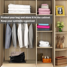 10 Pack Dust Bags for Purses and Handbags, Silk Dust Cover Storage Bag with Drawstring Travel Storage Pouch for Handbag Purse Shoes Boots (Black, 19.6 × 15.7 in)