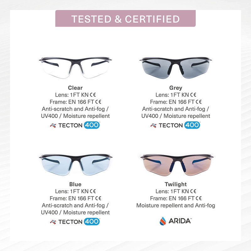 RILEY Cypher Eye Protection Safety Glasses for Work – Lightweight