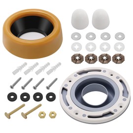 Solimeta Premium Toilet Flange Repair Kit, ABS Flange Repair Kit for 3" and 4" Drain Pipes, Including 12" Braided Stainless Steel Toilet Connector-Ideal, Replacement for Plumbing Below Floor