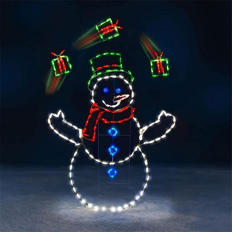 Funny Snowman Light Durable Metal Bright Light Decorative Stylish Snowman