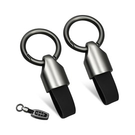 Pryon 2Pcs Car Keyring,Leather Car Key Chain Clips, Key Fob Holders with Zinc Alloy Buckle, Multifunctional Keyring Rings, Stylish Durable Keys Organizer, Car Key Accessories for Men Women