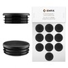10 pcs. end cap for inch pipe 1" black round