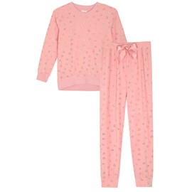 Sleep On It Girls Velour Pajama Set 2-Piece Long Sleeve Top and Pants Sleepwear Kids Loungewear for Girls Sizes 7-16